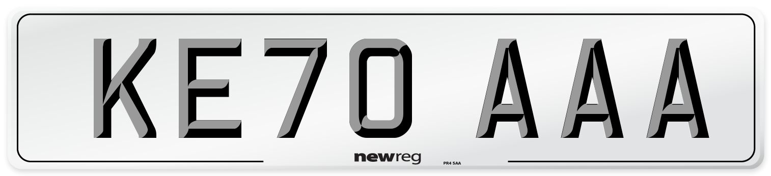 KE70 AAA Number Plate from New Reg